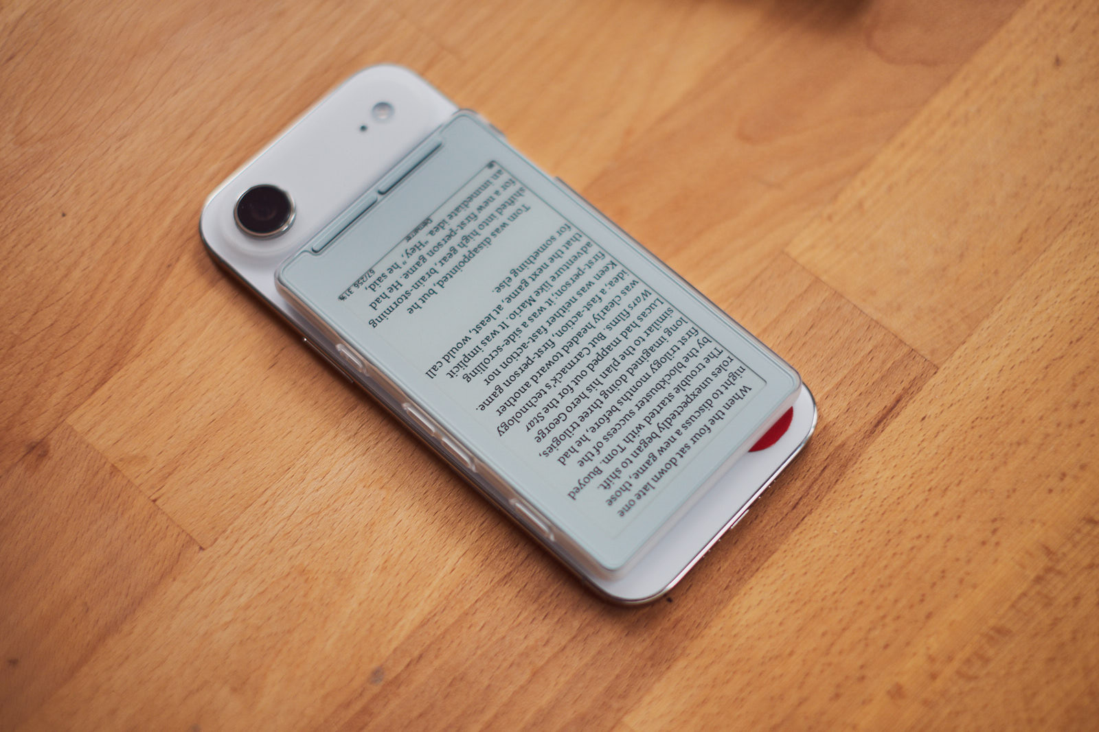 The reader attaches upside down